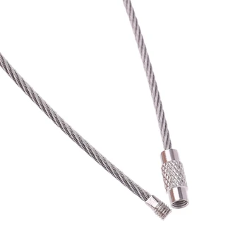 Многоразмерный сребро ключодържател EDC, Жица от неръждаема стомана, с отвор за кабел за пръстени за ключове, рамка и Капачка на панта за изработка ключодържател със собствените си ръце Circle C