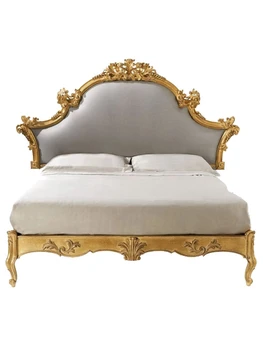Френска дървена легло, европейската легло с дърворезба, тъканно легло 1,8 м, двойно легло в основната спалня, луксозна сватбена легло, легло за принцеса