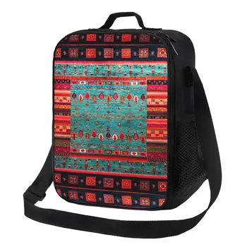Епична Традиционна Мароканска чанта за обяд спокойното синьо на цвят за бохемски преносим хладилник, обяд-бокс за термично храна, на къмпинг, за пътуване на открито