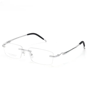 Рамки За Очила От Чист Титан За Мъже, Очила Без Рамки Prescriptio Oculos Eyewear Gafas monturas de lentes hombre