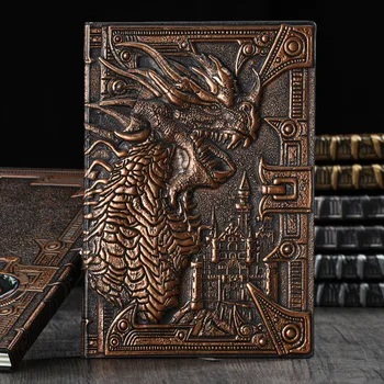 Нов ретро бележник с изображение на дракон, ретро-планер, бронзова книга, учебни материали, тетрадка за офис култура и образование