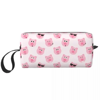 Розова мультяшная cuter прасе е, голяма косметичка, водоустойчива чанта, пътни козметични чанти, чанта за съхранение за жени