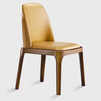 Трапезария стол, модерен Лесен Домакински Стол за скандинавски ресторант от масивно Дърво, на стол с облегалка, Творчески Лесен Луксозен стол за почивка