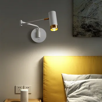стенен лампа за четене, черен стенен монтаж аплици, безжичен стенен лампа с гъши врата, отточна тръба на шарнирна връзка, с монтиран на стената лампа, свещ, монтиран на стената лампа за четене