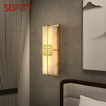 Месинг, с монтиран на стената лампа SOFITY, led модерни и луксозни мраморни стенни лампи, декорация за дома, спалня, всекидневна, коридор