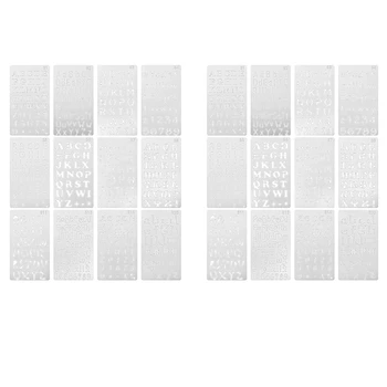 24 Бр Шаблон с азбука за Многократна употреба Шаблони за рисуване на букви Пластмасови шаблони за рисуване със спрей със собствените си ръце