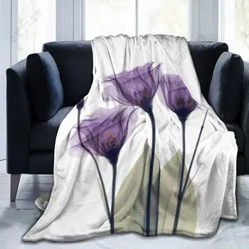 Виолетовият одеяло с цветовете на Лале, ултра Меко топло всесезонное декоративно фланелевое одеало за легла, колички, автомобили, мека мебел, дивани, спални