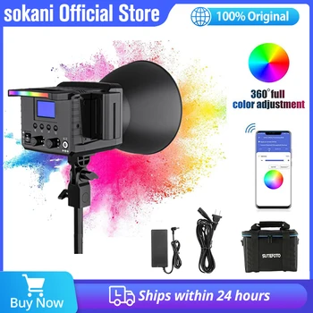 Sokani X100 RGB LED Video Light 2800K-10000K Студиен светлина за снимки, попълнете лампа за студийни видеосъемок