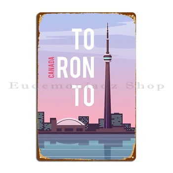 Снимка на град Торонто, Канада, Метална табела по поръчка, декорация на стените на клуба, Плакат с тенекиен табела в хола