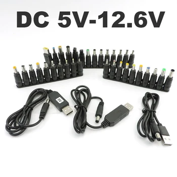 DC 5V-DC 9V 8.4 12.6 v v 12V Нагоре Модул USB power boost Кабелна връзка USB Конвертор с 34шт приставка адаптер Адаптер за зарядно устройство dc