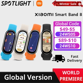 [Световна премиера] Глобалната версия на Xiaomi Band 8 5ATM Водоустойчив, 150 + спортни режими, Сверхдлинное време на автономна работа, дни 16