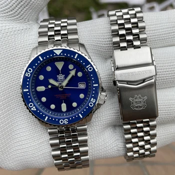 STEELDIVE SD1996 Механичен часовник за гмуркане с сапфирено стъкло и керамика безелем; Водонепроницаемое Малко Морски охлюви; Швейцарски Флуоресцентни Мъжки часовник Seiko