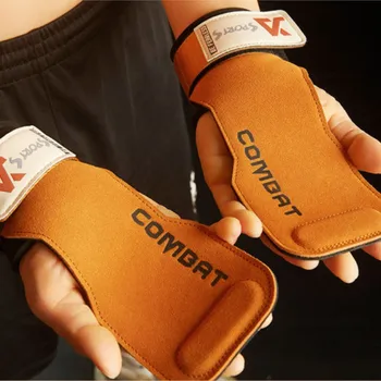 1 чифт професионални спортни ръкавици от телешка кожа, дръжки, Противоскользящий сила ремък, накладки за повдигане на колан, за да становой тяга, накладки за защита на дланите при тренировка