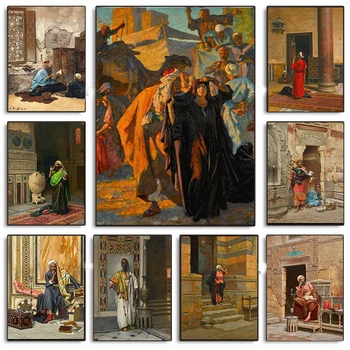 Лудвиг Дойч Известен художник на източното изкуство, ретро рисунка, плакат, картина върху платно, стенни модел за интериор и офис
