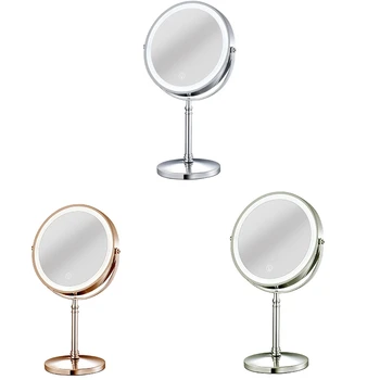 1 комплект 10-кратно led огледала, перезаряжаемого огледала за грим, козметични огледала с увеличение, контролирано от двете страни, 3 цвята A