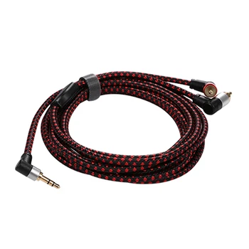 90 Градуса 3,5 мм Штекерный кабел RCA към 2 штекерным кабелям Правоъгълен стерео AUX Y разветвительный кабел Конектор за микрофон за лаптоп 2 м