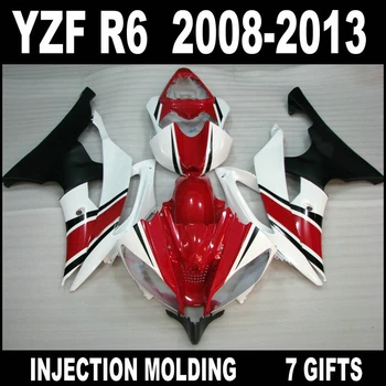 7 Подарък обтекателей за YAMAHA R6 2008 2009 - 2013 година. обтекатели 08 09 10 11 12 13 червени бели плоски черни комплекти обтекателей YZF R6 UJG75