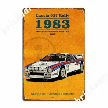Плакат Рали Lancia 037 Метална табела Кино Всекидневна Декор на стените на всекидневната По поръчка Лидице знак плакат