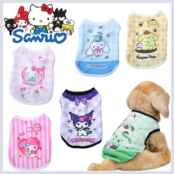 Sanrio Hello Kitty, дрехи за домашни любимци, MyMelody Cinnamoroll, Летни дрехи за малки кученца и за кучета, Дишаща Наистина хубави дрехи, костюм на котка