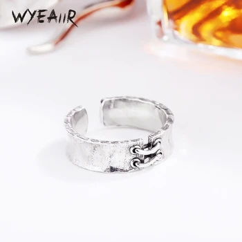 WYEAIIR, сребро 925 проба, романтична двойка, ретро който отваря пръстен с променлив размер за жени, луксозни бижута