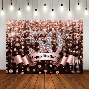 С 50-годишнината на Партито, Украса на фона, Розов балон, на Блестящия Фон за една фотосесия, Петдесет 50-Годишен Юбилей