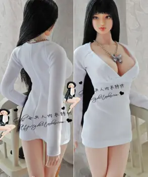 Фигурка в мащаб 1:6 Аксесоар с Бяла рокля с дълъг ръкав и модел пола-играчка