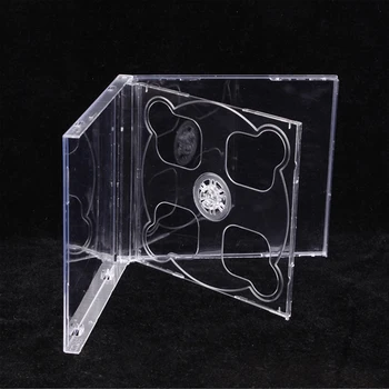 Кутия за cd-та с квадратна прозрачно дъно 1БР Празен калъф за cd-та PP Пластмаса Млечно-прозрачен калъф за cd-та Обемът калъф за cd-та, 2 Диска