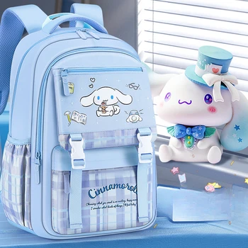Sanrio Kuromi Cinnamoroll Kids Детска Раница С Джоб, Чанта За Книги, За Улесняване На Натоварването, Ultralight Деликатес, Устойчив На Абразия Подарък За Рожден Ден