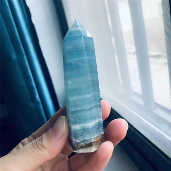 1БР Натурален син оникс Точков crystal Кула обелиск Колекция от Минерали, Лечебни и Декоративни скъпоценни камъни