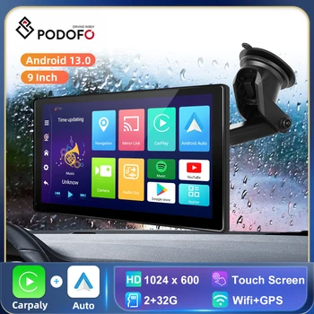 Podofo Android 13 CarPlay Автомобилен Плейър С 9 