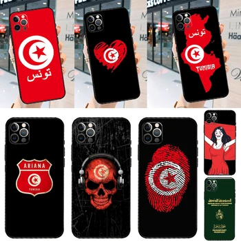 Калъф с Флага Тунизийски Паспорт За iPhone 14 13 12 11 15 Pro Max X XR XS Max SE 2020 2022 7 8 14 Plus Мека Делото