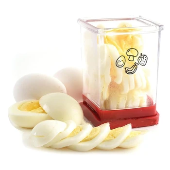 Многофункционална овощерезка с притискателния плоча, чаша за нарязване на плодове, яйцерезкой, нож за нарязване на банани и ягоди от неръждаема стомана