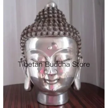 сбирка на буда главата на буда Шакямуни Тибетски сребро-бронзова статуетка