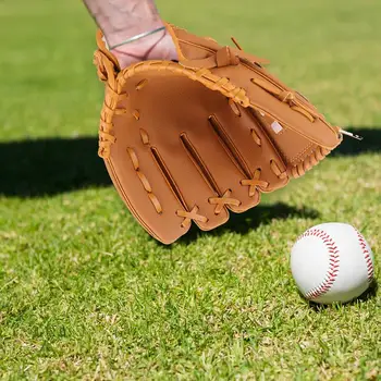 Бейзболна ръкавица за спортове на открито, бейзболни ръкавици за хвърляне с дясната ръка, оборудване за практикуване на софтболом, бейзболна тренировочная ръкавица за деца