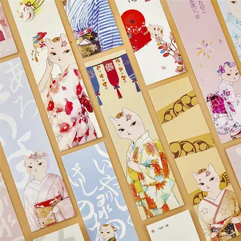 30 бр./компл. Запомнете в японски стил Kawaii, направи си САМ, Cartoony котка, отметки, държач за книги, карти за съобщения