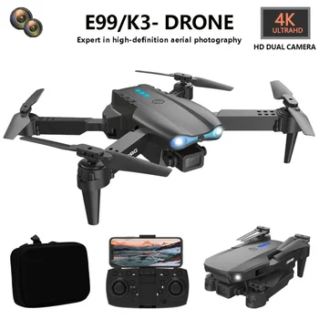 Професионална аэрофотокамера E99 K3 HD, 4K, двухкамерный Дрон с Wi-Fi, сгъваема мини FPV-квадрокоптер за фотография, rc хеликоптер