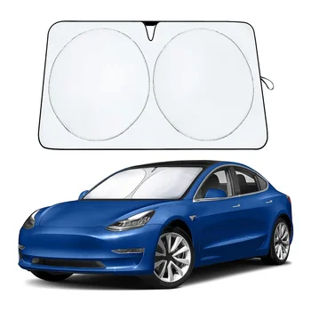 Сенника на Предното стъкло за автомобили Tesla Model 3 /Y 240T Козирка от Полиестер, Обновен сенника На Предното Стъкло, Лято в салон, XL