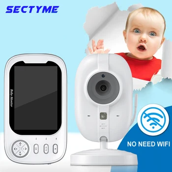 3,5-инчов следи бебето Sectyme с камера Безжична Охранителна видеосигнализация за Нощно виждане Камера за защита на дома гледане на деца Lullaby