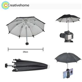 Фотографска техника Слънцезащитен чадър с горещ башмаком, камера, козирка, мини-дъждобран за мобилен телефон, водоустойчив калъф от дъжд