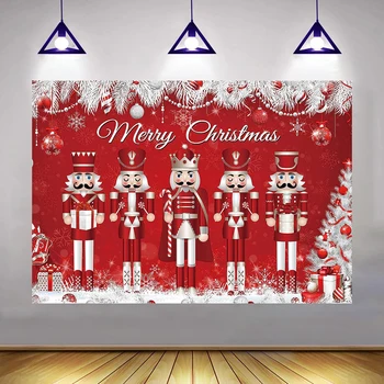 Весела Коледа Дядо Коледа е Червен Декор на Фона Подарък на коледната Елха Фон за снимки Банер Фестивални украса Подпори за фото студио