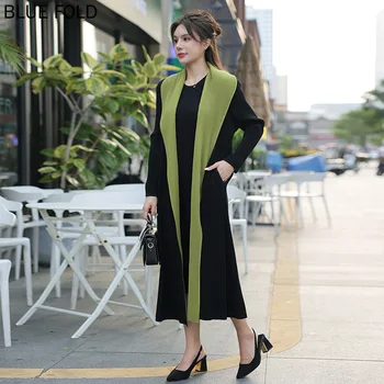 MIYAKE-Женски Плиссированное палто с дълги ръкави, Модни и Ежедневни ветровка, Без ревера, Високо качество, Голям размер, Пролет, Есен