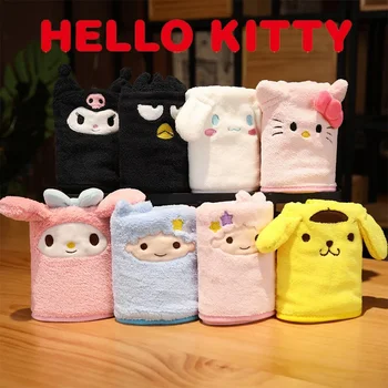 Ново Кърпа Hello Kitty Kuromi Kawaii За Домашно Измиване На Впитывающее Кърпа Мультяшное Градините Или Коралово Бархатное Утолщенное Кърпа За Лице, Подарък За Рожден Ден