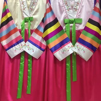 Корейски костюми Пижами Ханбок Корейското традиционната рокля национален костюм народен танц женски коприна домашна рокля домашно облекло нощница