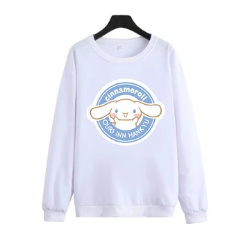 Аниме Sanrio Cinnamoroll Kawaii Сладък Пуловер Ежедневни Модни Горната Свободна Удобно Облекло С Принтом, Блузи, Женски Мъжки Подарък