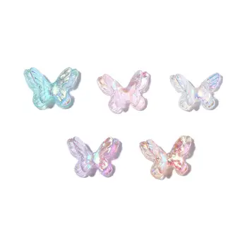 Двойна пеперуда Красиви Декорации за нокти от смола, направени със собствените си Ръце, Декорации за нокти Aurora, декорация за нокти с пеперуди, 3D Окачване за нокти