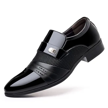 Бившата Мъжки Обувки; Черни Кожени Обувки за Мъже Клас Лукс; Големи Размери; Вечерни Офис Бизнес Ежедневни Обувки; Лоферы; Zapatos De Vestir Hombre