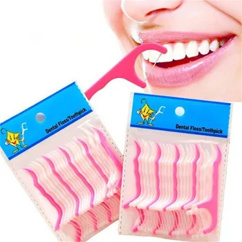 За еднократна употреба пръчки за зъбни конци, Пластмасови конци на Едро, 20 пръчки, Межзубная четка, Инструменти за почистване на устната кухина