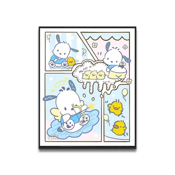 Sanrio My Melody Kuromi Цифрова живопис, детски играчки, оцветяване, боядисване, скъпа картина с маслени бои 