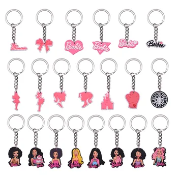 Аксесоари за ключодържатели кукли Барби, ключодържател Kawaii Mini Barbies Princess, ключодържател от мек каучук, PVC, чанта, окачване, детска играчка за подарък