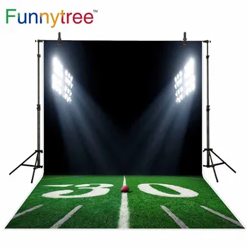 Забавни дървесни декори за фото студио Футболно игрище на трева състезания спорт професионален фон photobooth